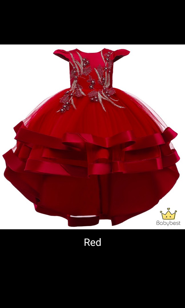 Red gown for 7th birthday girl sales