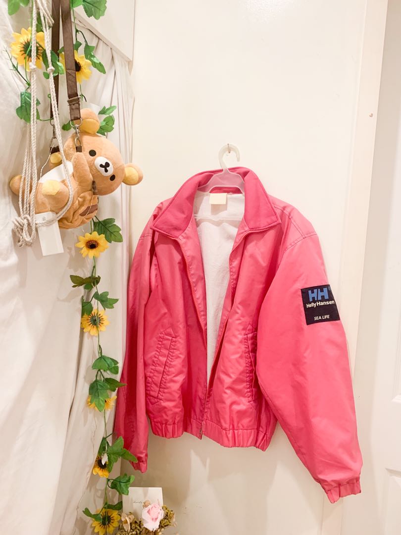 Retro Hot Pink Bomber Jacket, Women's Fashion, Coats, Jackets and