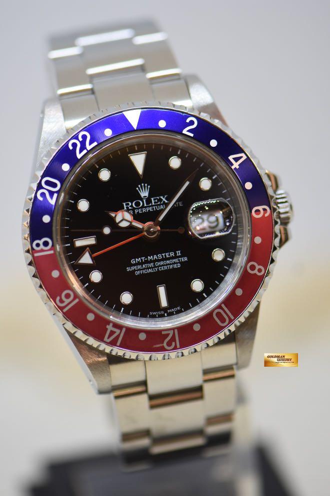 ROLEX OYSTER PERPETUAL GMT MASTER II 40mm RED BLUE PEPSI BEZEL
