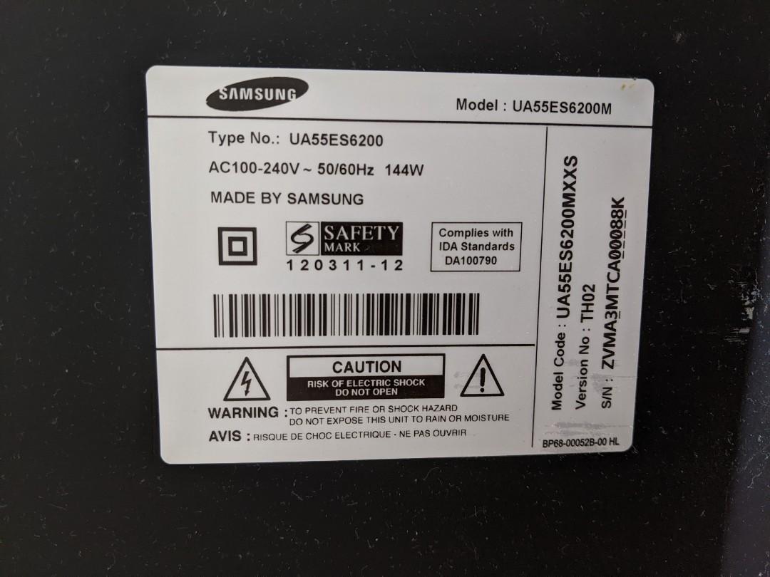 Samsung LED TV 55" (faulty/no power light), TV & Home Appliances, TV