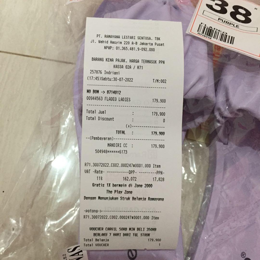 Sandal Fladeo Kerut Warna Lilac UK 38 LDS504-1HPPRL