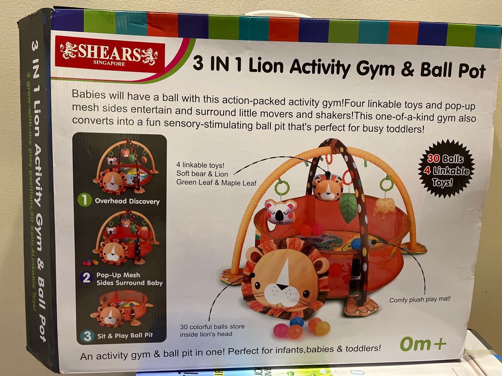 3 in 1 lion activity gym & ball pit discount
