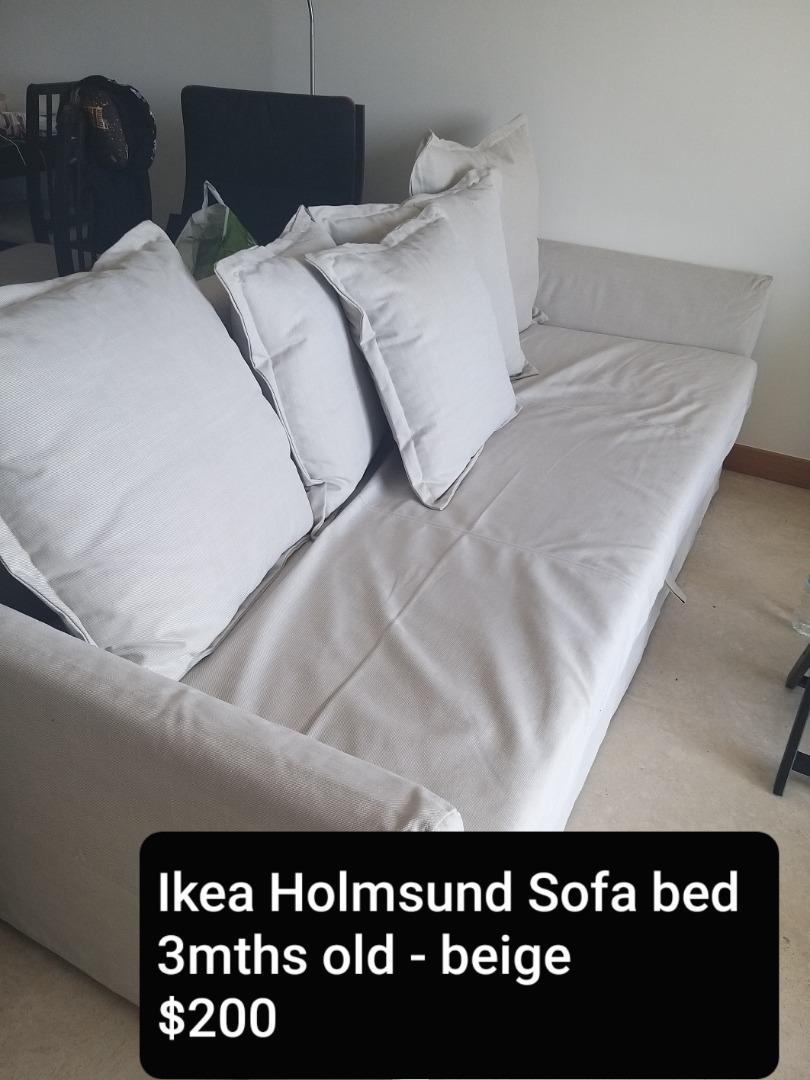 Sofa bed - Ikea Holmsund - Beige, Furniture & Home Living, Furniture, Sofas  on Carousell
