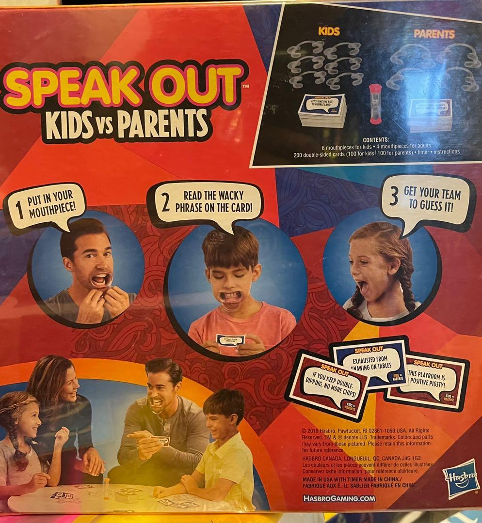 Speak out kids vs parents game hobbies toys toys games on carousell