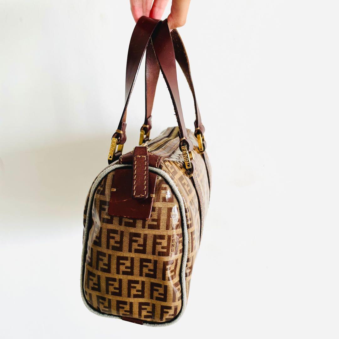 Bags, Fendi Vintage Ff Logo Coated Canvas Boston Speedy 3 Bag