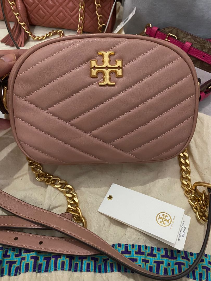 Tory Burch TB Kira Chevron Pink Moon, Barang Mewah, Tas & Dompet di  Carousell