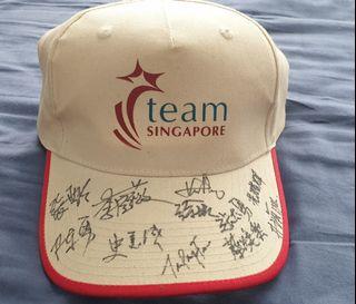 Team Singapore Table Tennis paddler signed cap