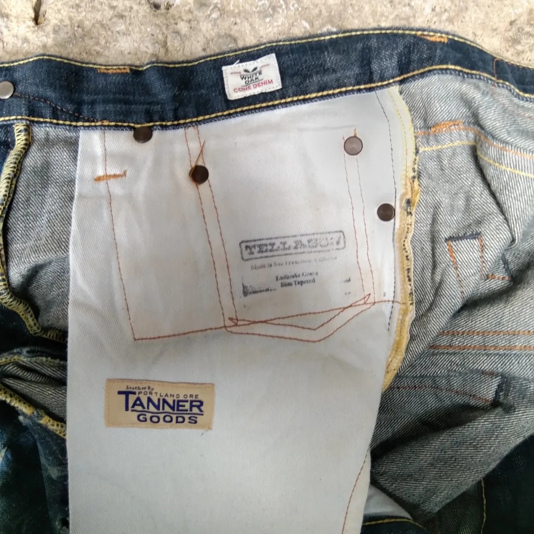 Tellason white best sale oak cone denim