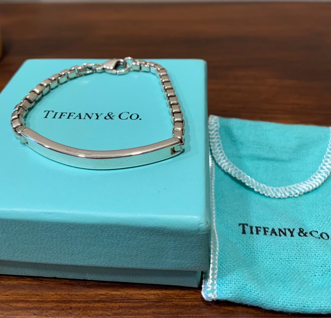 Tiffany  Co Mens Venetian Link ID Bracelet 75 long sterling silver  wwwfiestaci