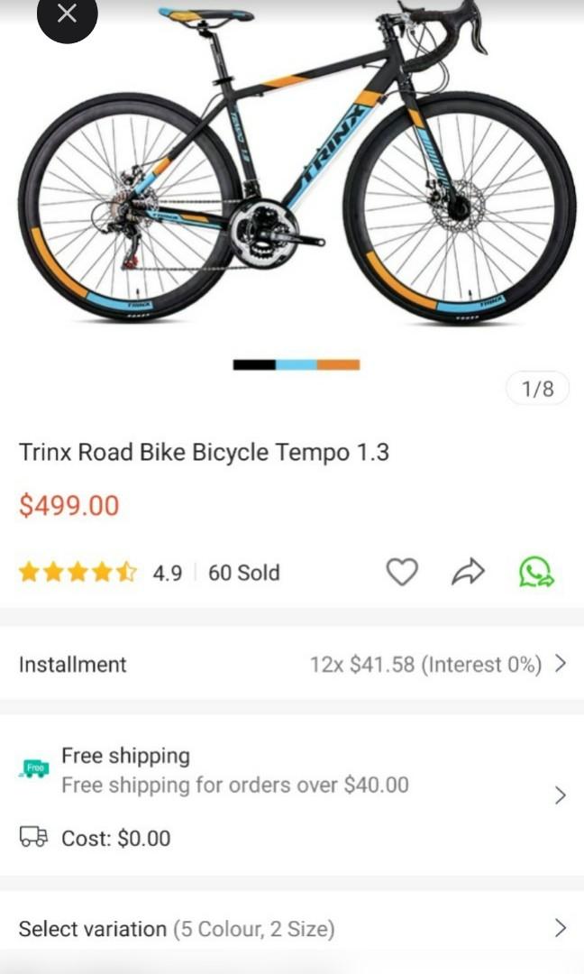 Trinx road store bike size chart