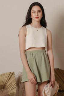 TSS Belle Flare Shorts in Sage