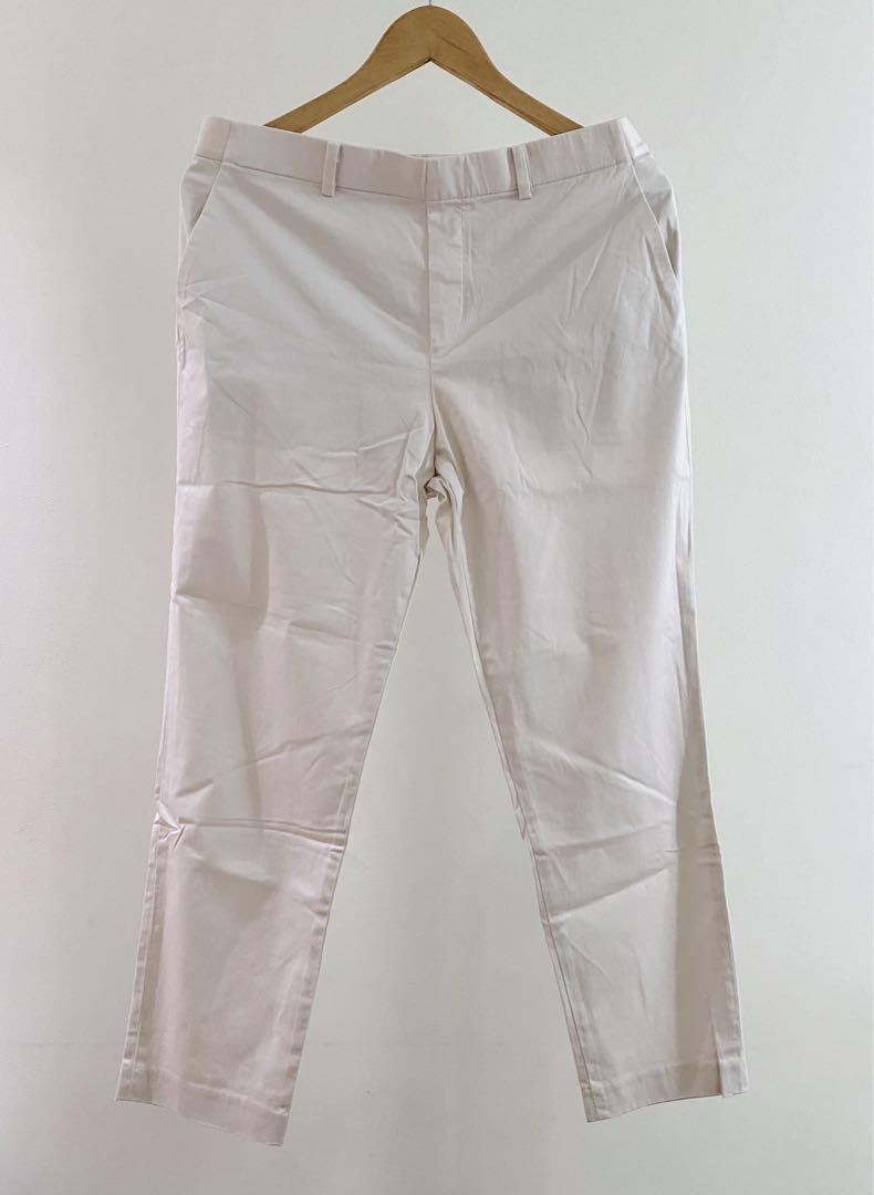 Uniqlo off-white EZY ankle pants, Women's Fashion, Bottoms, Other ...