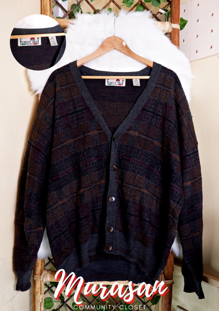 florence tricot ヴィンテージ柄カーディガン