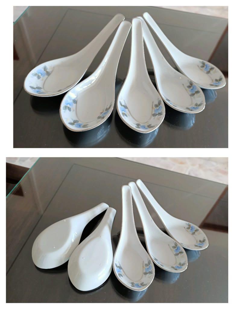 Vintage Porcelain Soup Spoon, Furniture & Home Living, Kitchenware