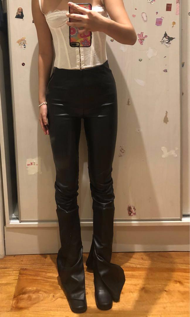 00s Black Leather Pants - Lucky Vintage