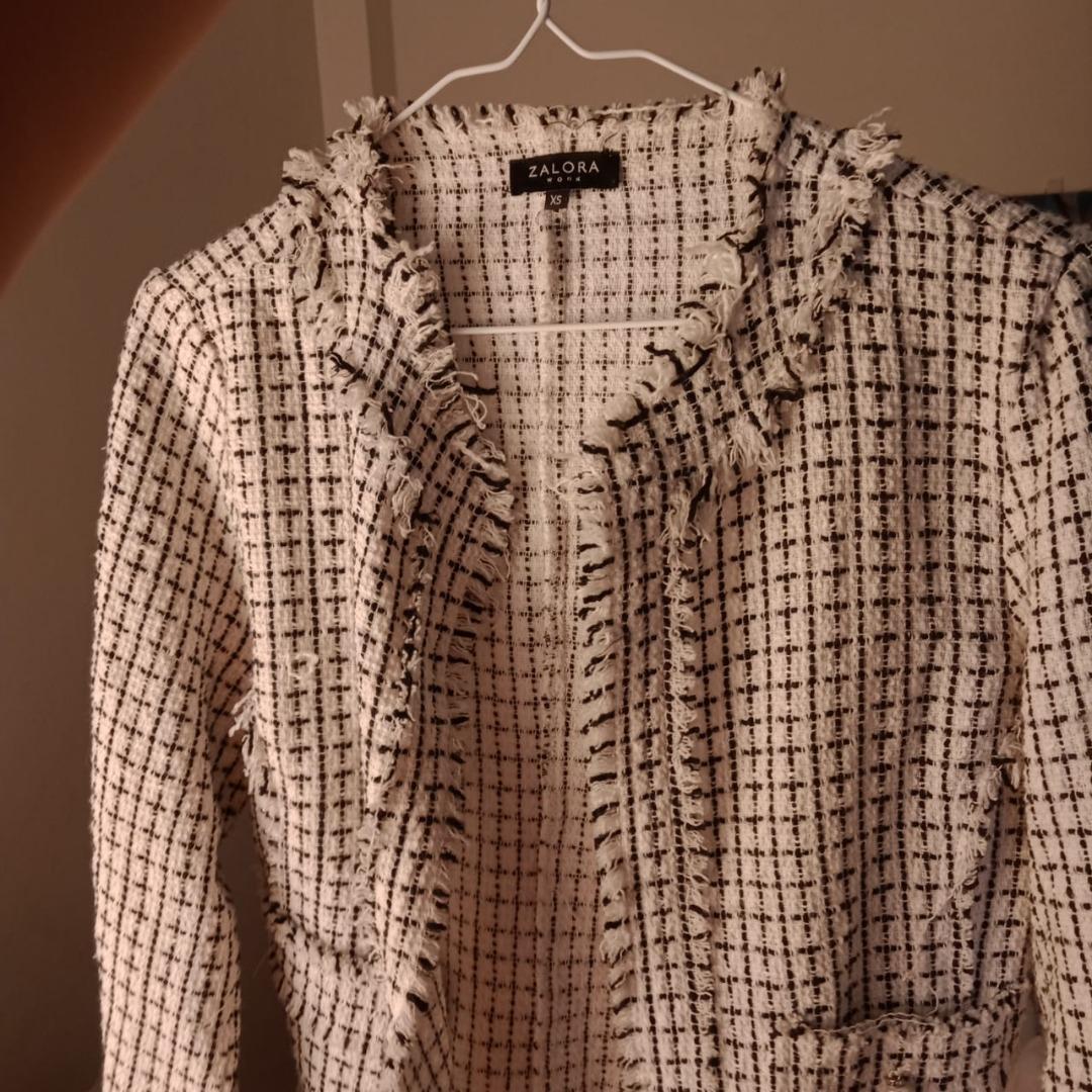 ZALORA WORK Tweed Jacket with Pearl Buttons, Women's Fashion, Coats