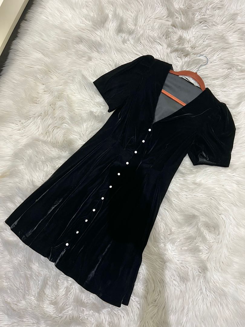 zara black velvet mini dress Faithfull | Women's Sophia Mini Dress Black main image 0