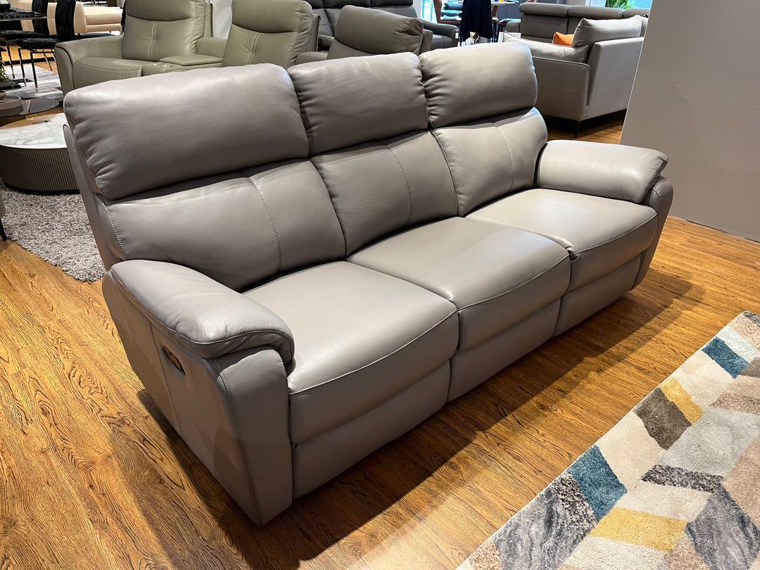 3S Full Leather Recliner Sofa, Furniture & Home Living, Furniture, Sofas on Carousell