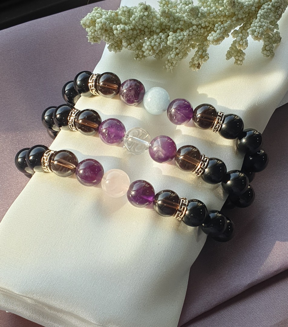 Amethyst and deals black obsidian
