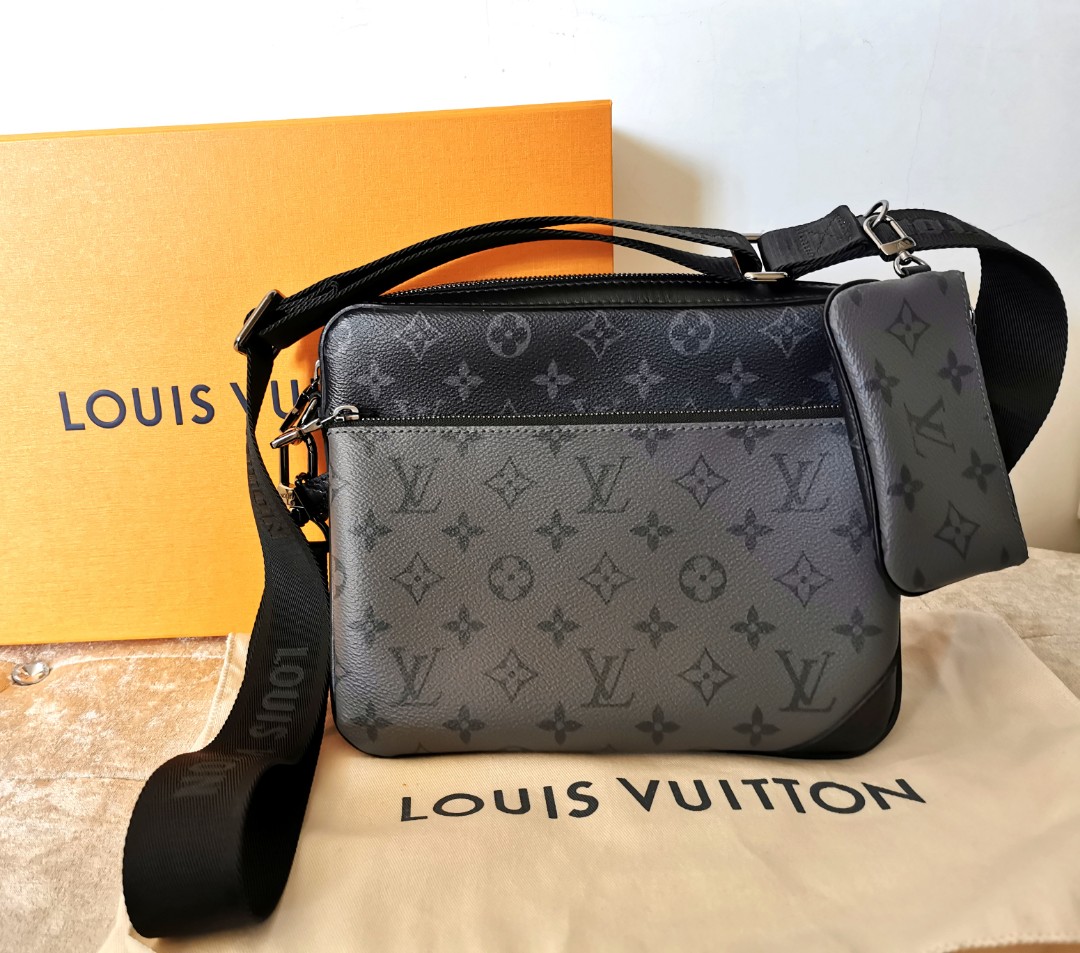 LV Trio Navy Shadow leather