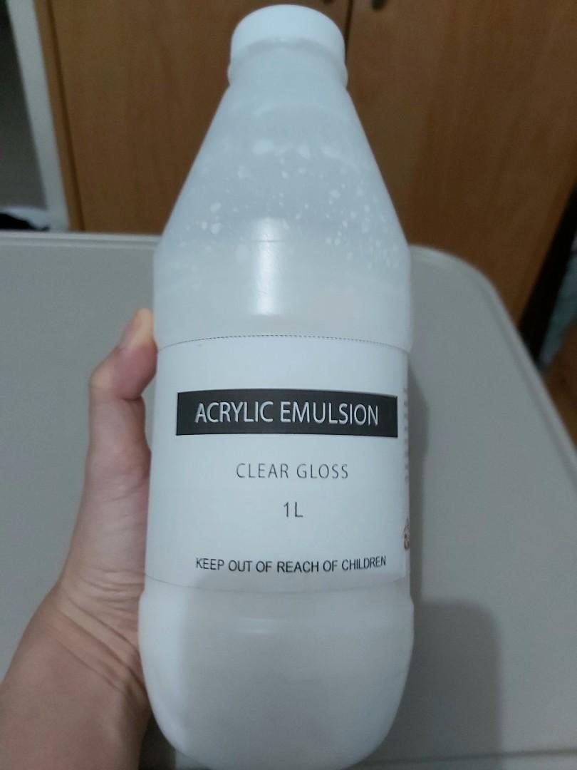 Acrylic Emulsion, 1L clear gloss, Hobbies & Toys, Stationary & Craft