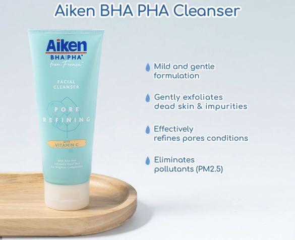 Aiken BHA PHA Pore Refining Facial Cleanser 100g, Beauty & Personal ...