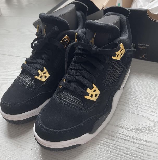 AIR JORDAN 4 RETRO ROYALTY BG BLACK GOLD UK4 Luxury Sneakers