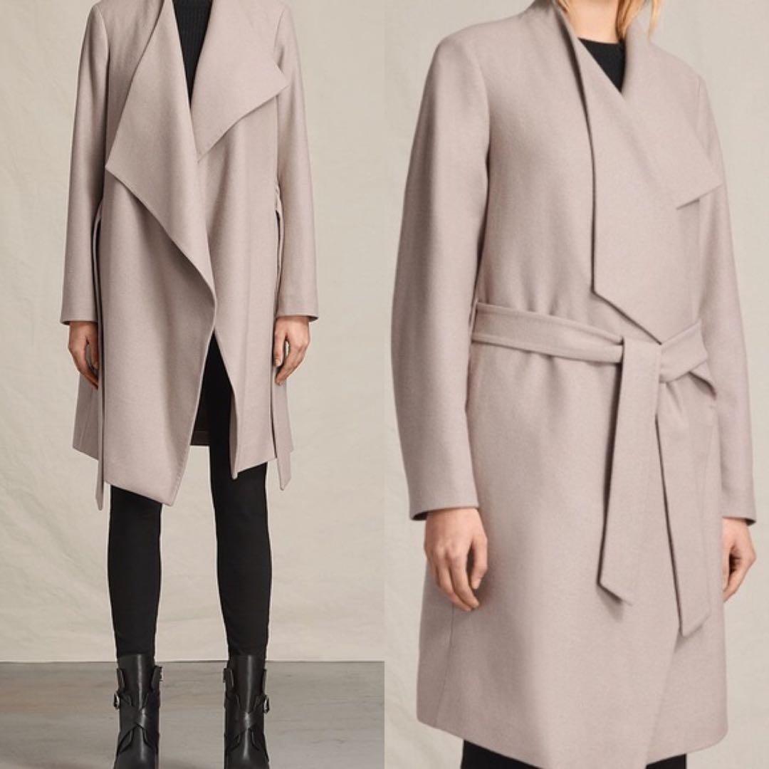 All saints long coat cheap