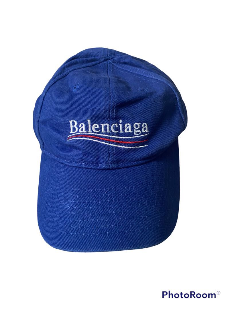 Balenciaga Drops Blue Campaign Logo Baseball Cap Luxury
