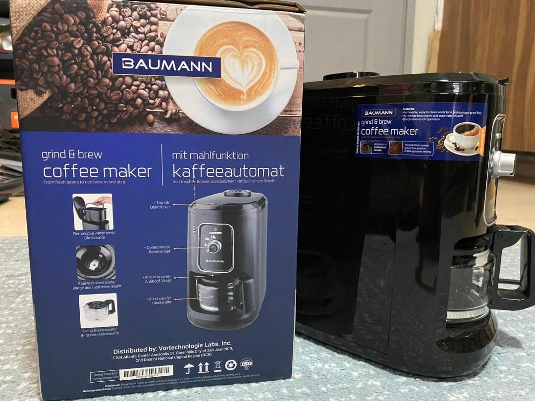 Baumann Grind and Brew Coffee Maker, Furniture & Home Living