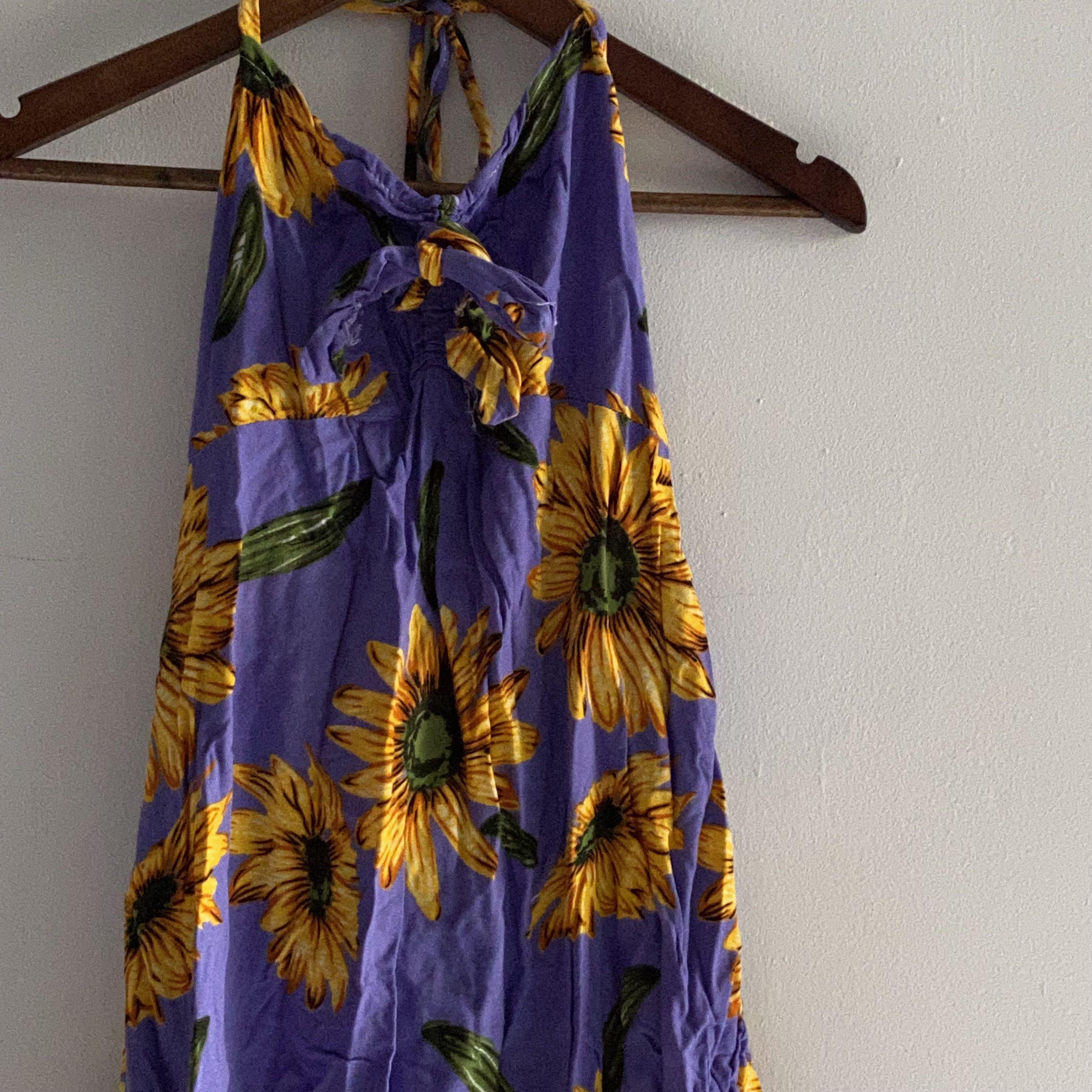 Purple top sunflower dress