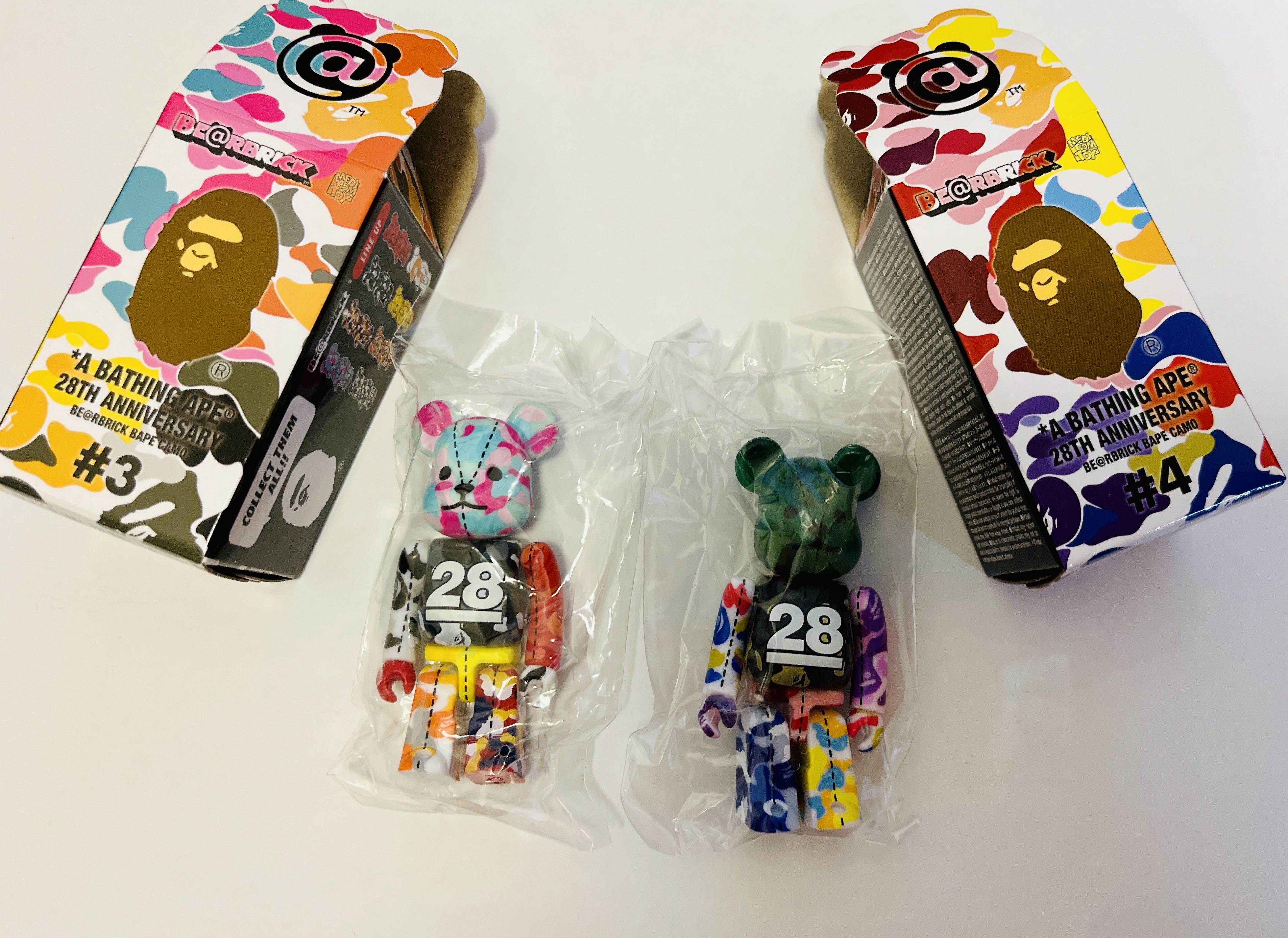 Bearbrick Bape Camo #3 & #4 100%, Toys & Collectibles, Figurines 