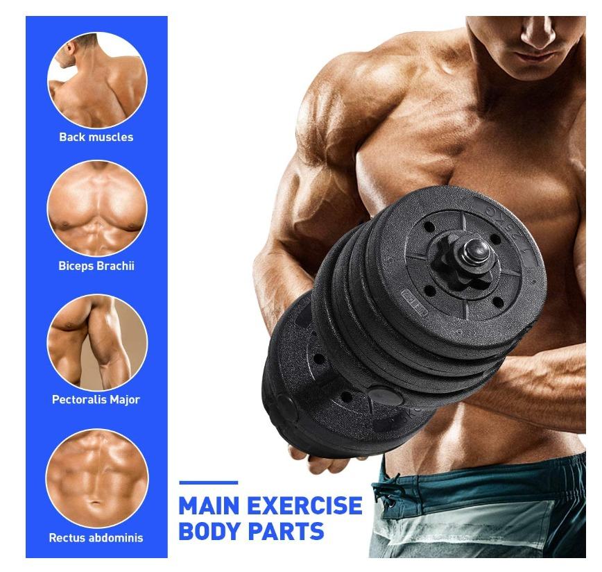 BESPORTBLE Adjustable Weight Dumbbells 30kg Sports Equipment