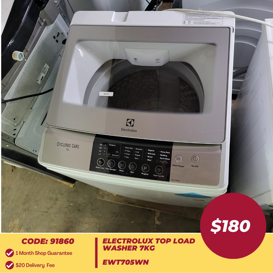 BEST DEAL! ELECTROLUX Top Load Washer 7kg EWT705WN (91860), TV & Home