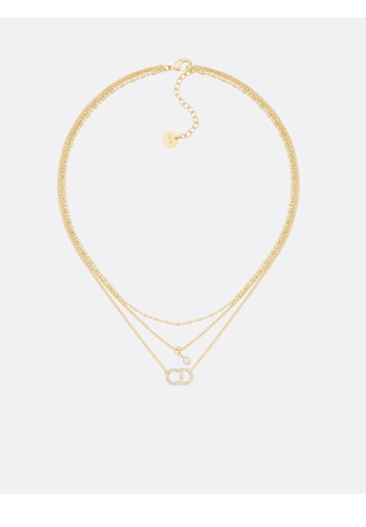 Dior Gold Tone Faux Pearls & Crystals Clair D Lune Necklace Dior | TLC
