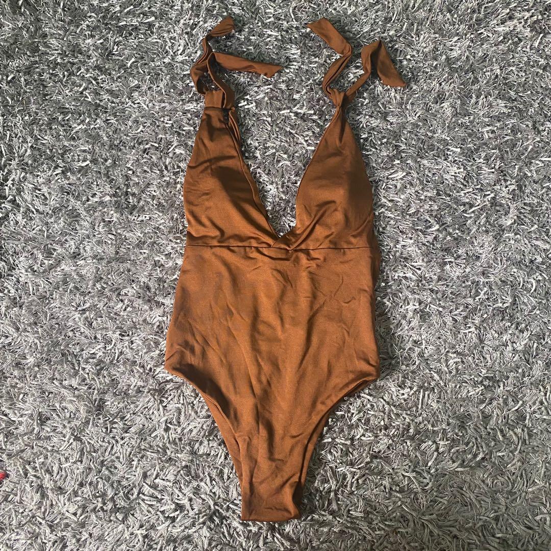 Brown one piece swimsuit, Women's Fashion, Swimwear, Bikinis ...