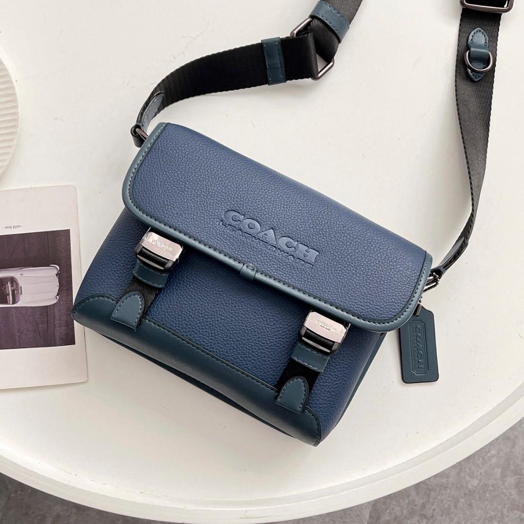 Coach latest guy sling bag leather sling blue instock