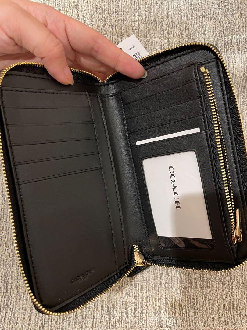 COACH WALLET LEATHER BLACK NEW, Barang Mewah, Tas Dompet di