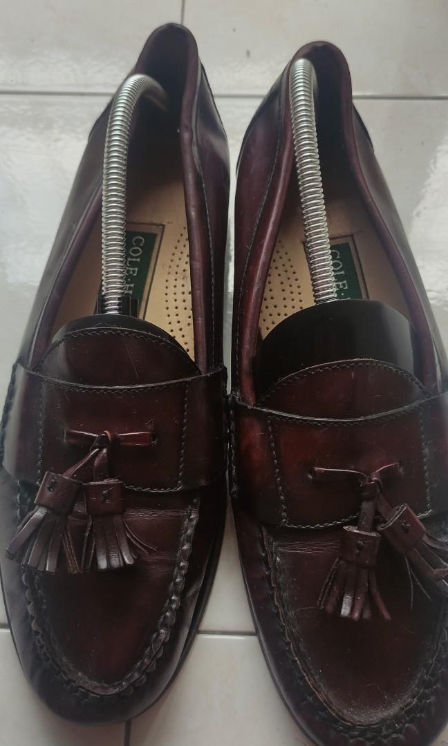 Cole Haan 3507 Men s Cordovan Leather Pinch Tassel Dress Loafers
