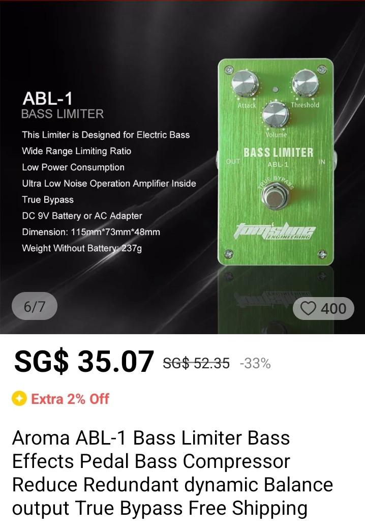 Compression Pedal for Bass Guitar, Hobbies & Toys, Music & Media, Music