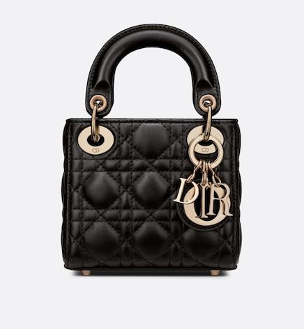 Dior mini lady dior black lambskin crossbody bag top handle , Women's ...
