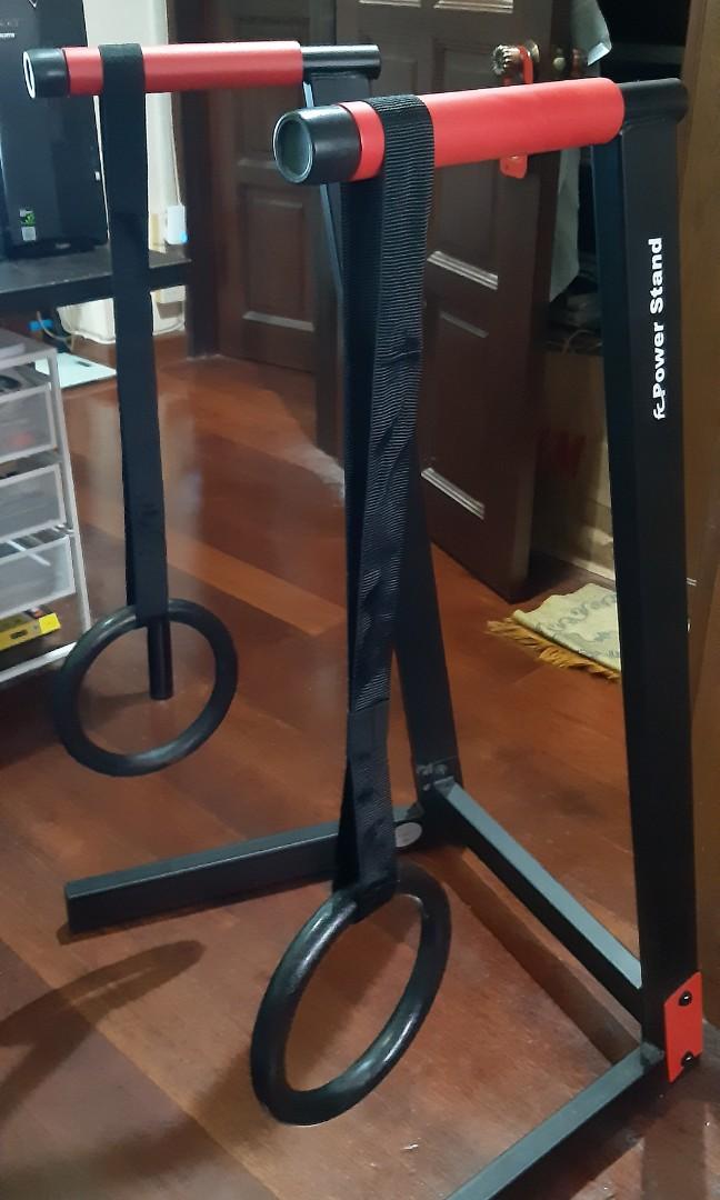 Dip bar / station with rings (power stand from fitness concept), Sports