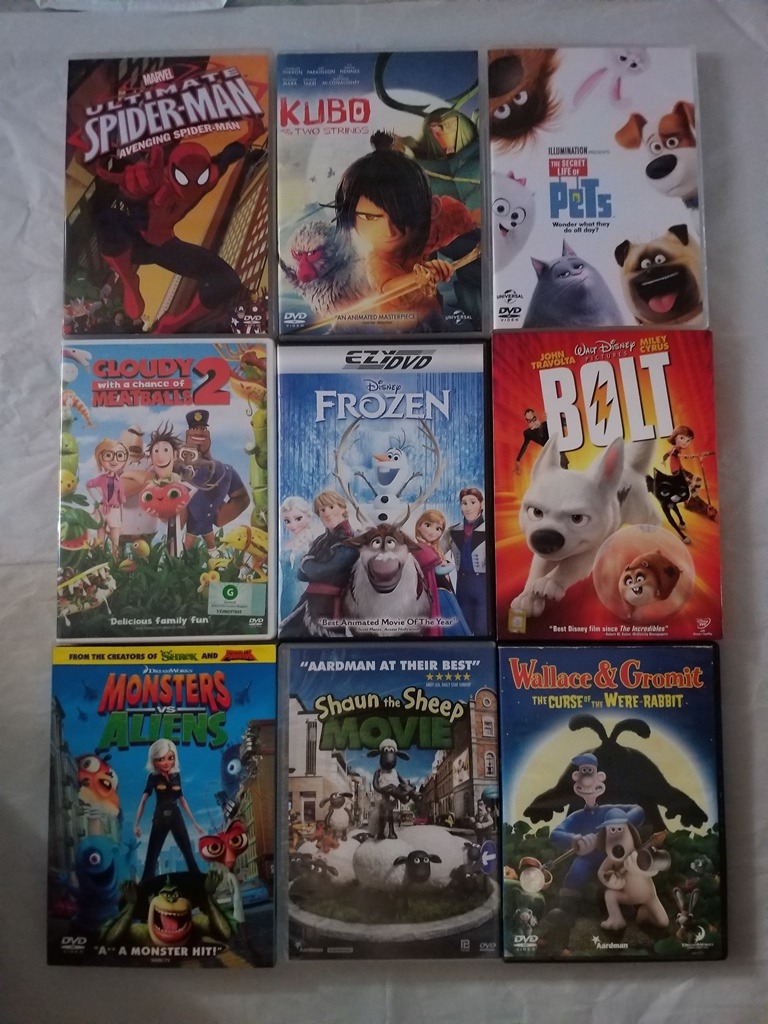 DVD Movies - Shaun the Sheep / Kubo and the Two Strings / Wallace and ...