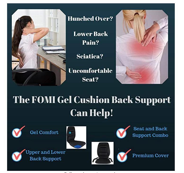 FOMI Premium Gel Seat Cushion and Back Support Combo