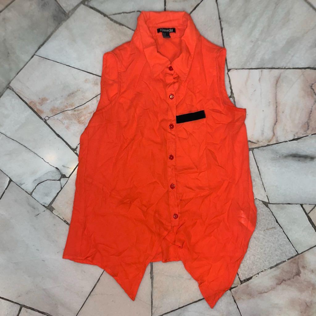 Orange blouse forever 21 clearance