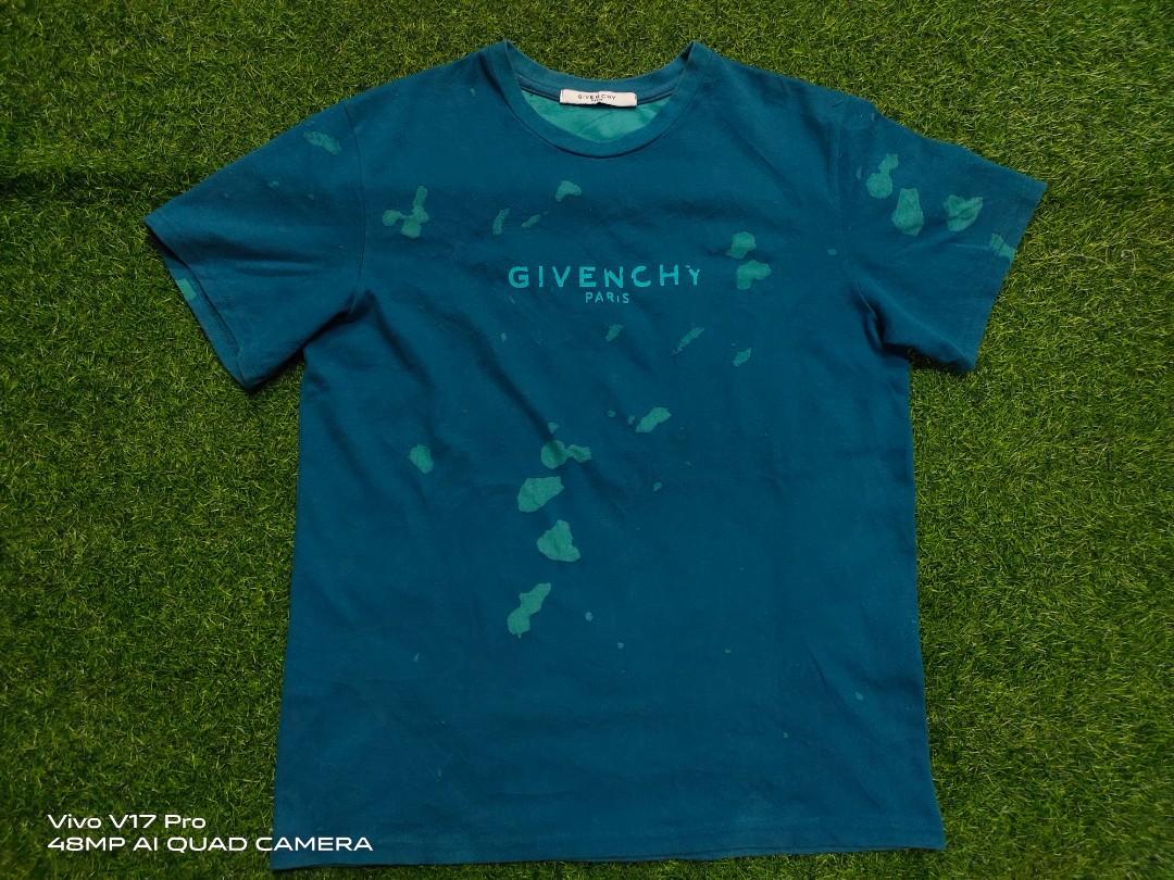 givenchy distressed t shirt blue