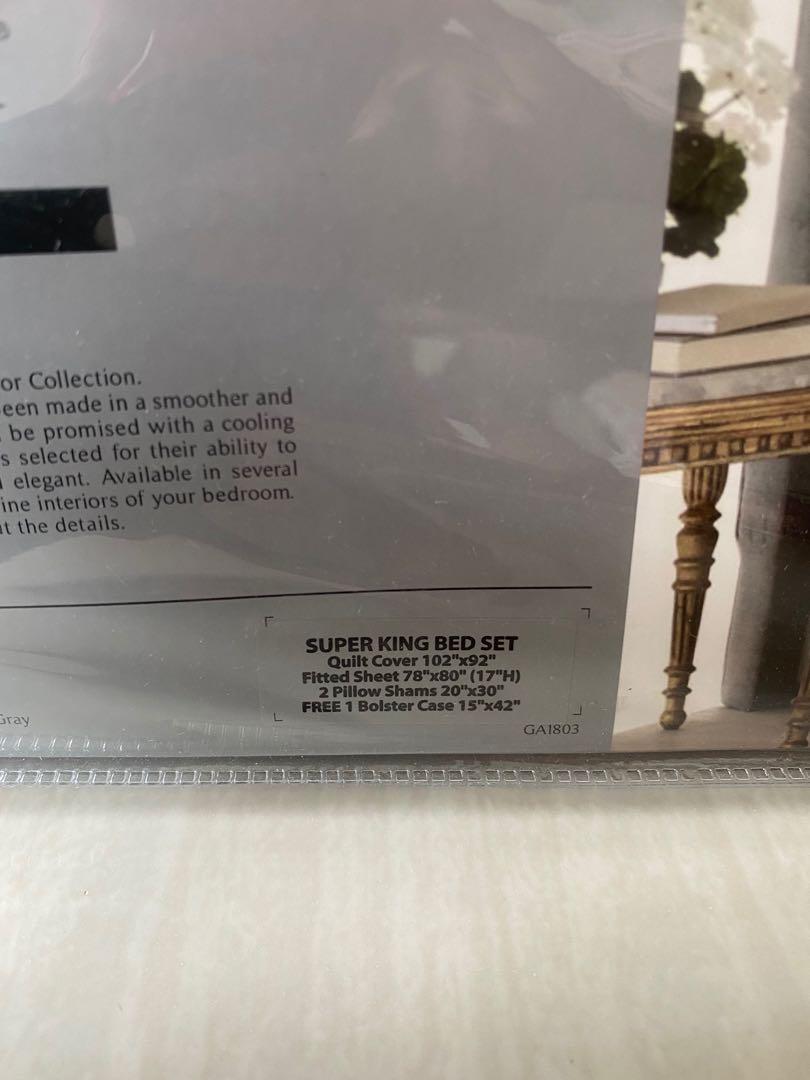 Grand Atelier Tencel Quilt Cover (Category: Bedding & Towels) located in Singapore. Submitted by twinklestars2 (Listing ID 1175658003, Image 3). Description: Brand new. In original packaging. Only Quilt cover No more fitted sheet, bolster case and pillow cases.Super King size. Super comfy for a good night of rest!.