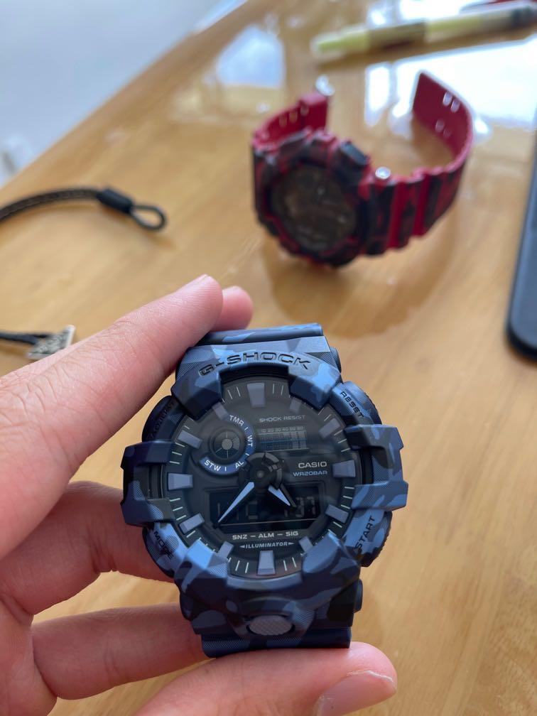 Casio g online shock blue camouflage