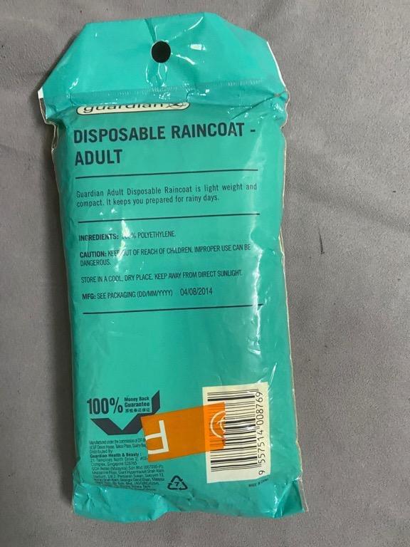 Disposable raincoat 2025 guardian malaysia