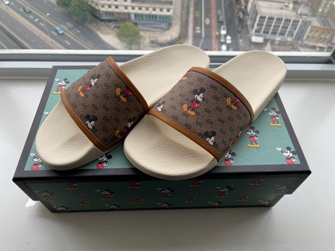 Gucci x Disney Mickey Mouse Slides, Luxury, Sneakers & Footwear on Carousell